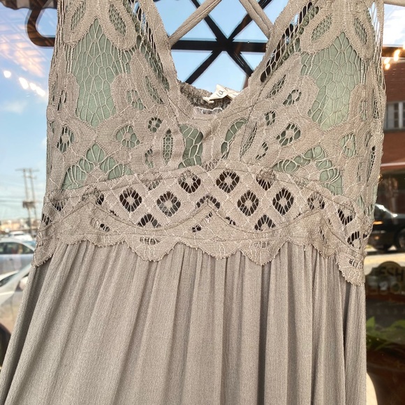 Leave Them Speechless High Low Dress-Olive - Picture 4 of 4